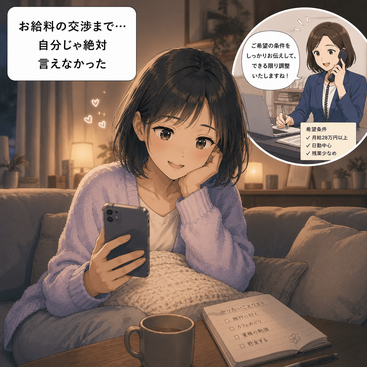 給与などの条件交渉を代行してもらえる