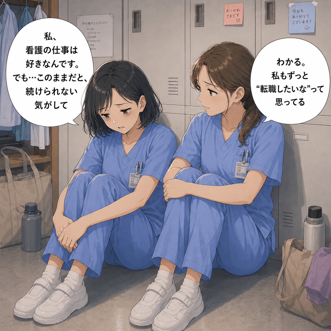 看護は好きだけど続けられないと本音をこぼす