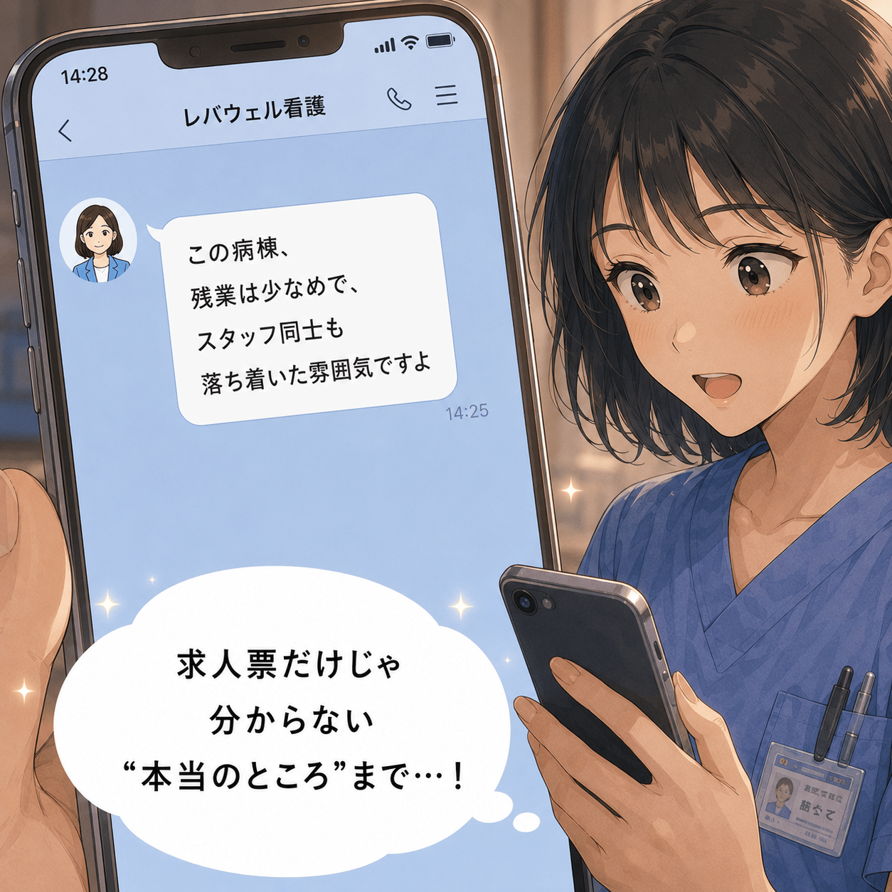 求人票では分からない職場の内部情報を教えてもらえる