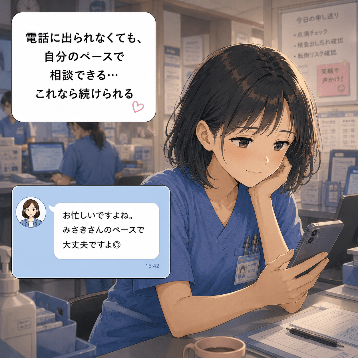 LINEで自分のペースで相談できる