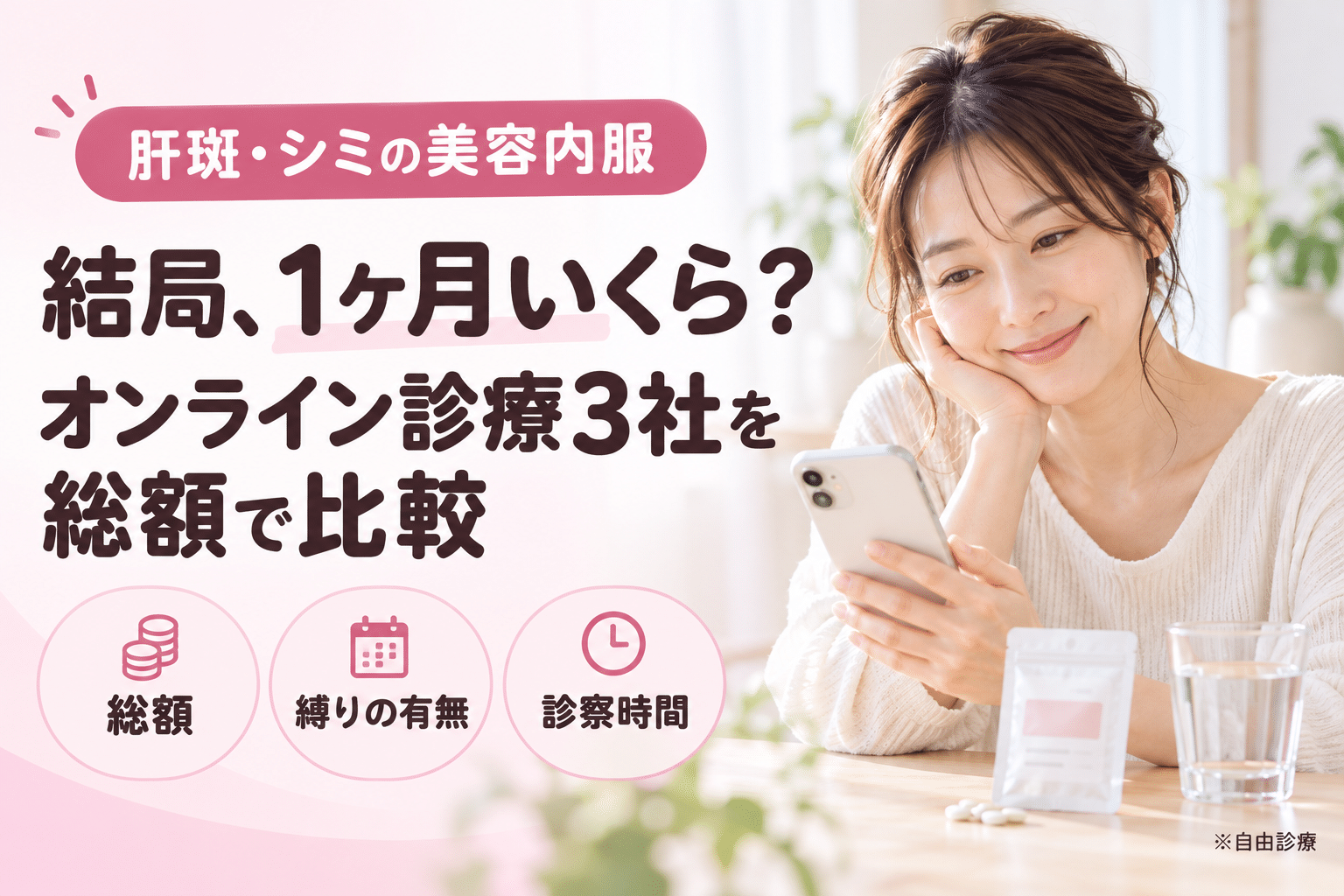 肝斑・シミの美容内服 3社を総額で比較