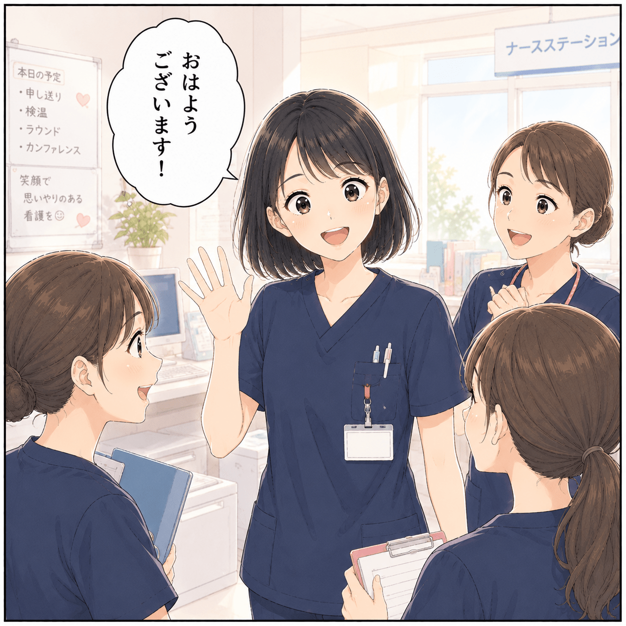 新しい職場で生き生きと働く看護師