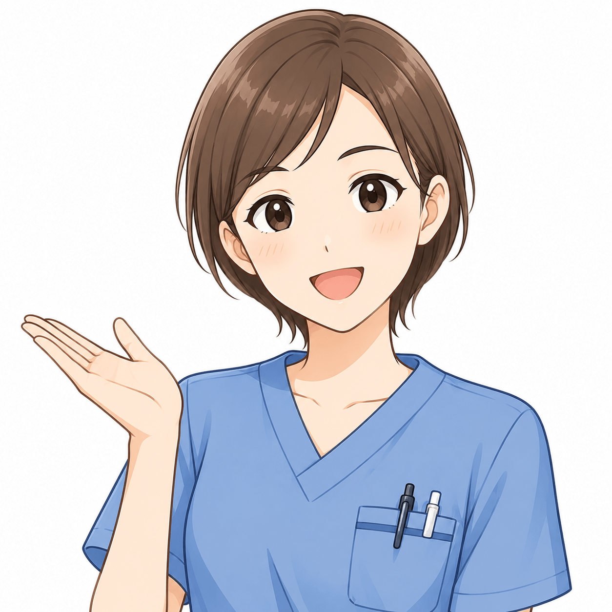 案内する看護師
