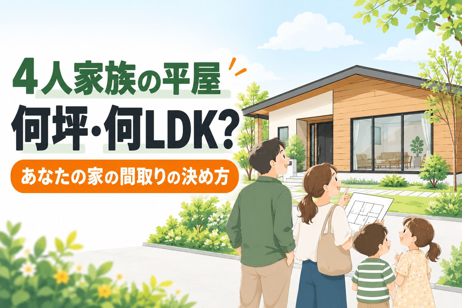 4人家族の平屋は何坪・何LDK？あなたの家の間取りの決め方