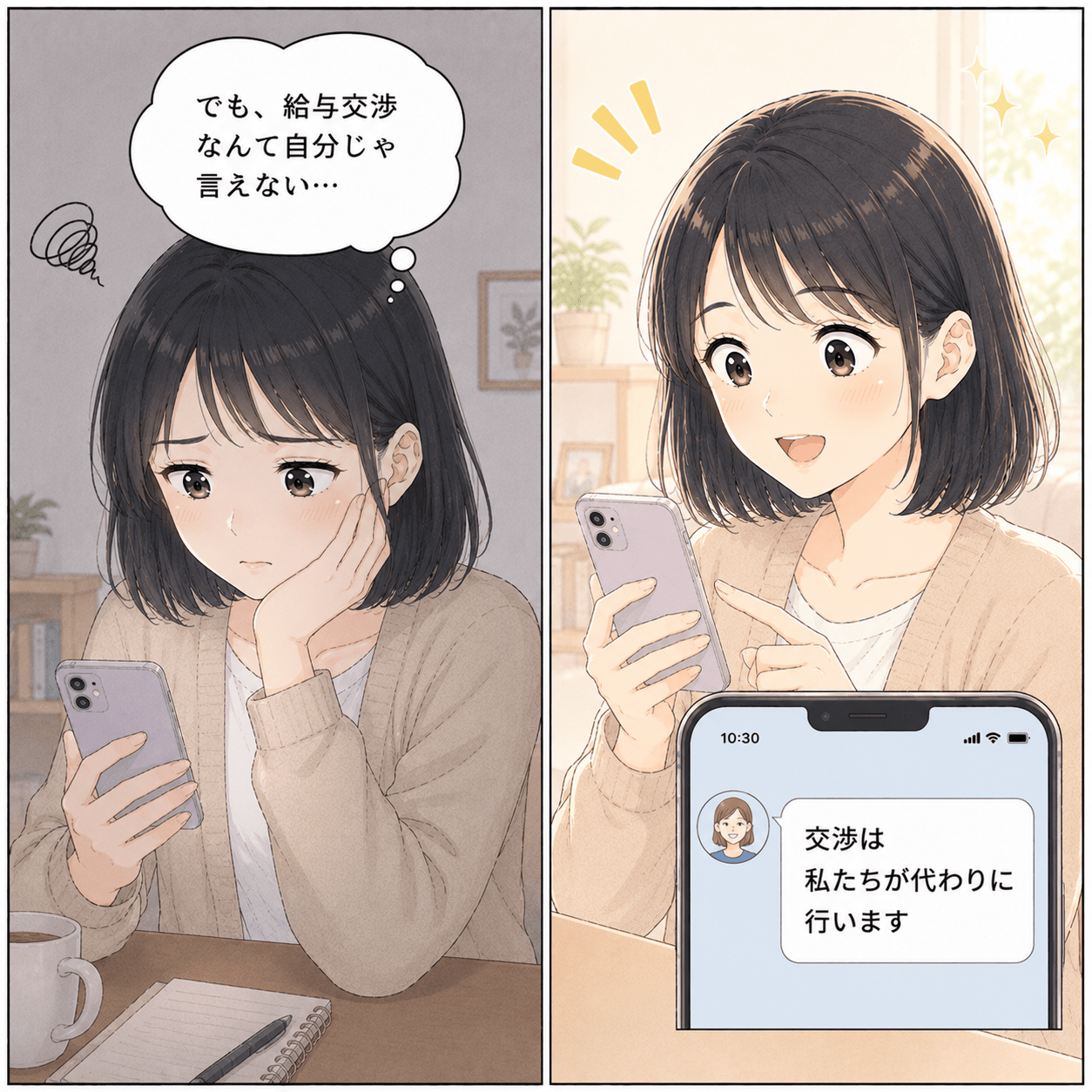 言い出しにくい給与交渉を代わりに進めてもらえる